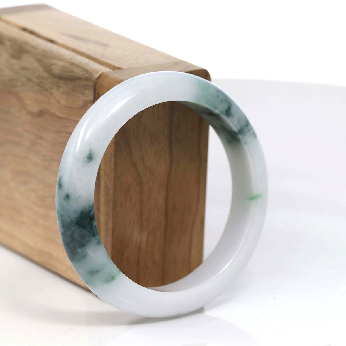 Burmese High Blue-green Jade Jadeite Bangle Bracelet (54.36mm) T113