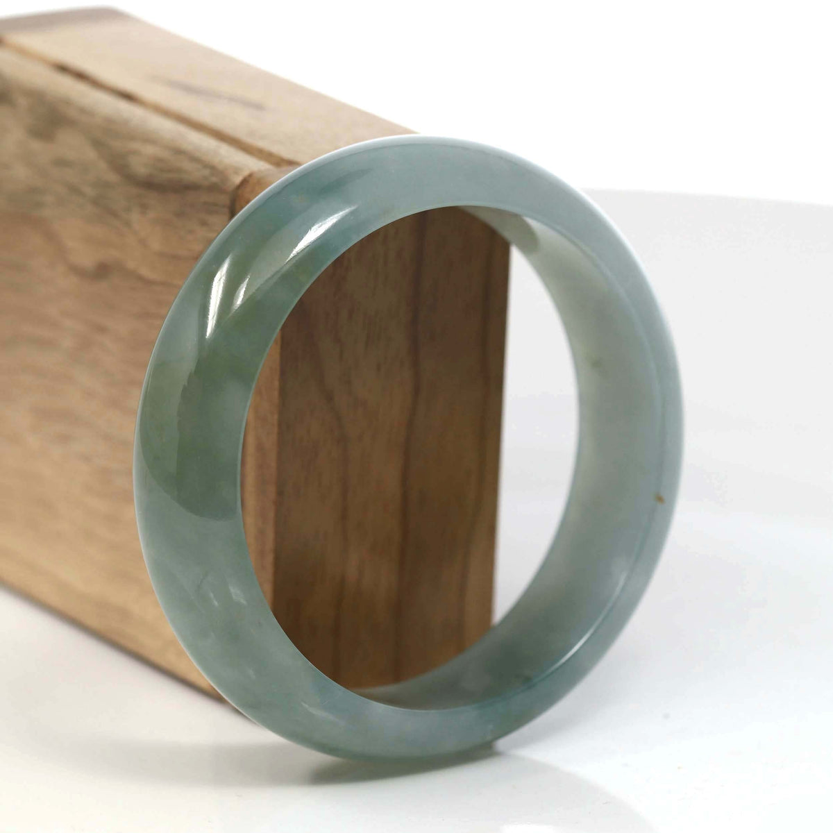 Burmese High-end Ice Blue-green Jade Jadeite Bangle Bracelet (59.56mm) (Collectibles) T072