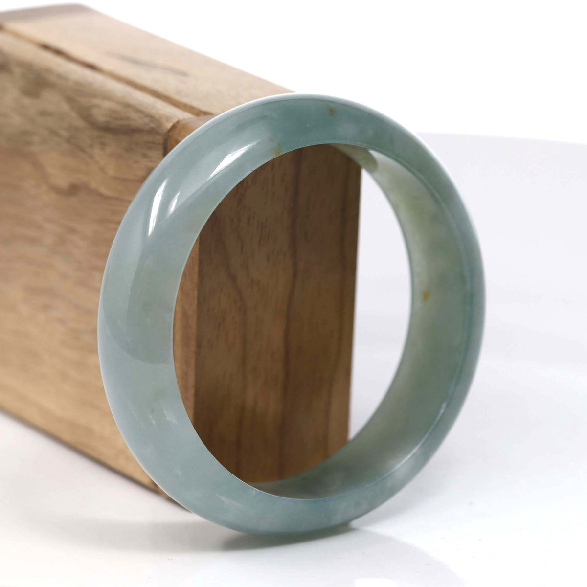Burmese High-end Ice Blue-green Jade Jadeite Bangle Bracelet (59.56mm) (Collectibles) T072