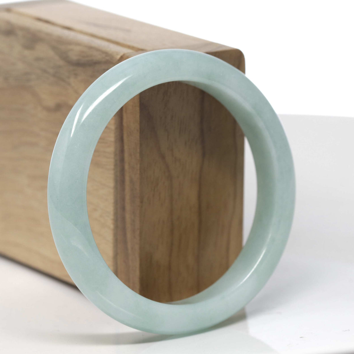Light Apple Green Jadeite Jade Bangle Bracelet (56.7mm) #TT069