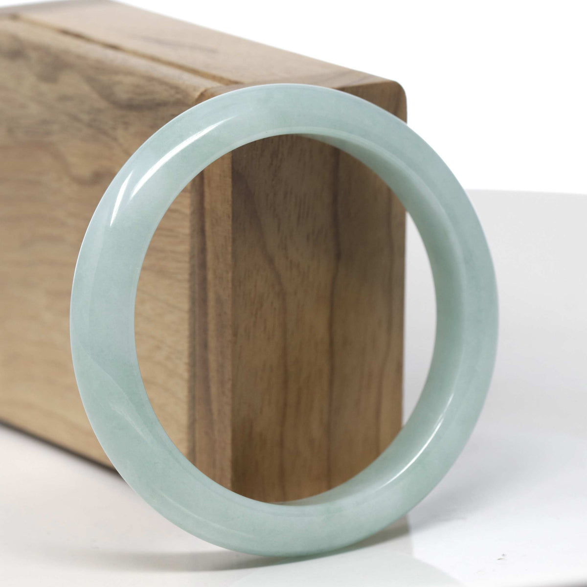 Light Apple Green Jadeite Jade Bangle Bracelet (56.7mm) #TT069