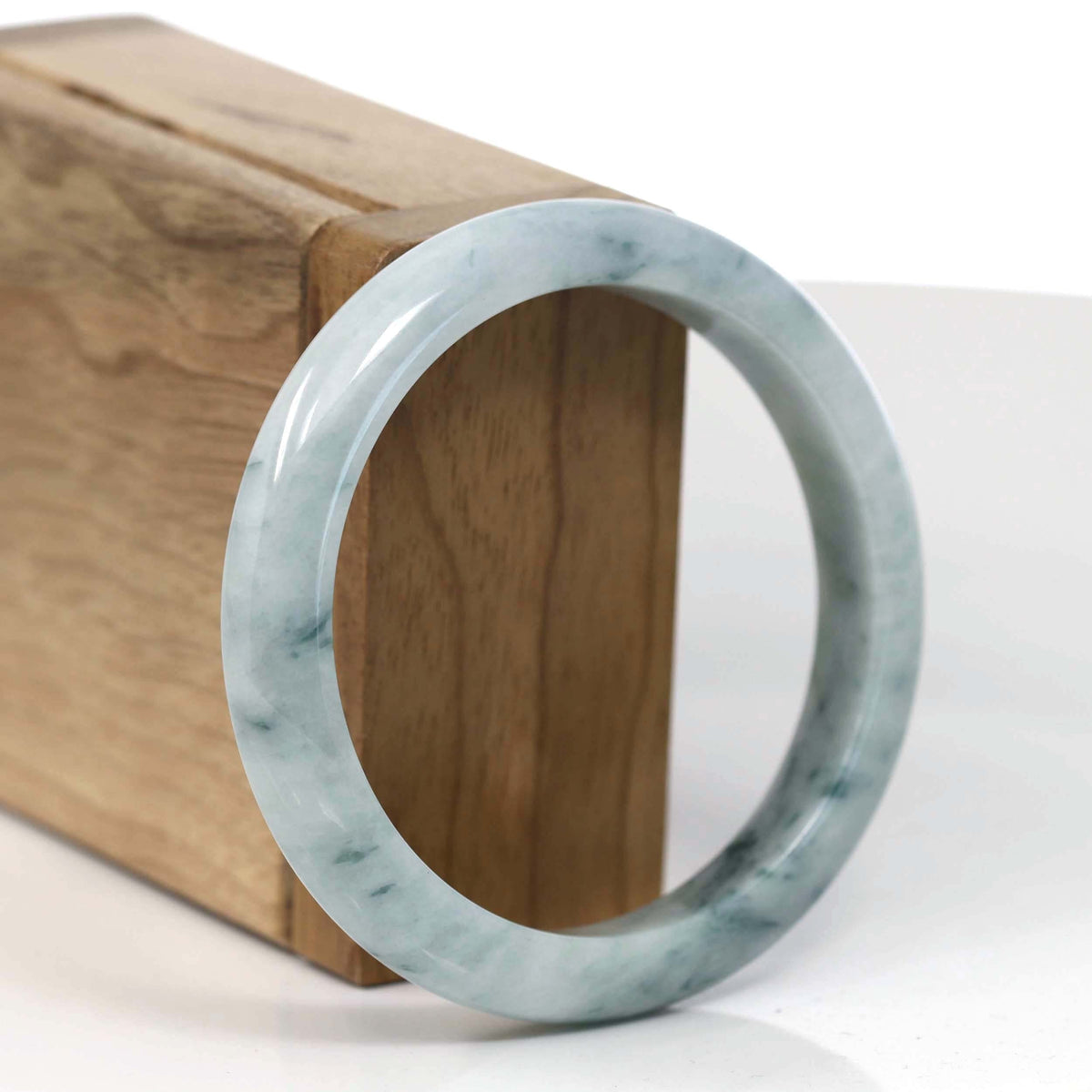 Natural Burmese Blue-green Jadeite Jade Bangle Bracelet (55.77mm) #T142