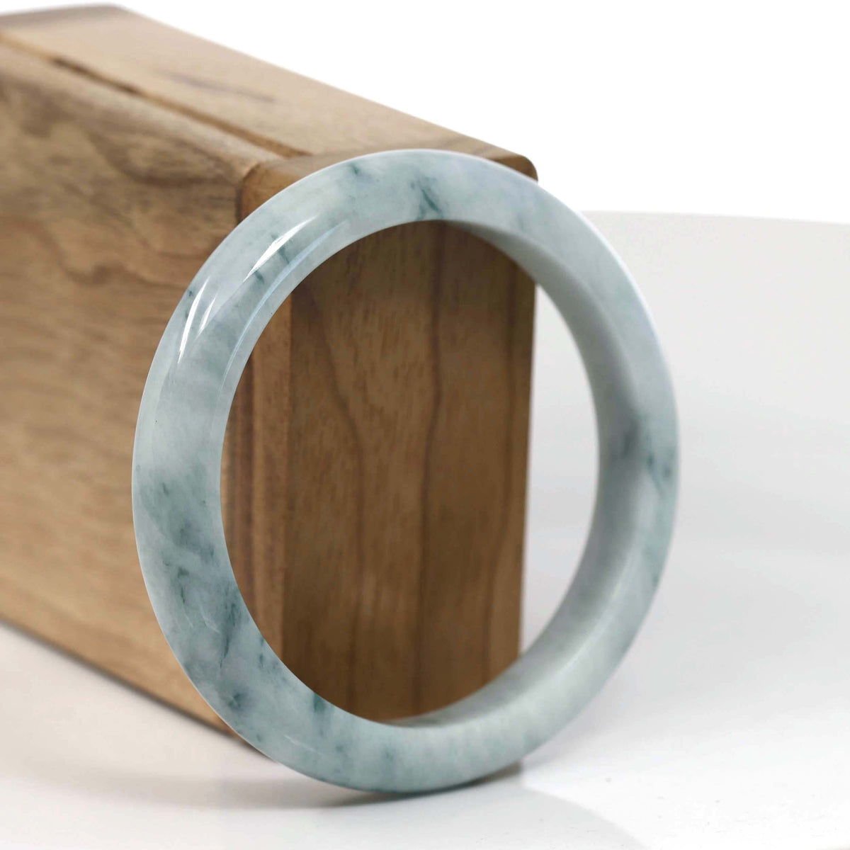 Natural Burmese Blue-green Jadeite Jade Bangle Bracelet (55.77mm) #T142