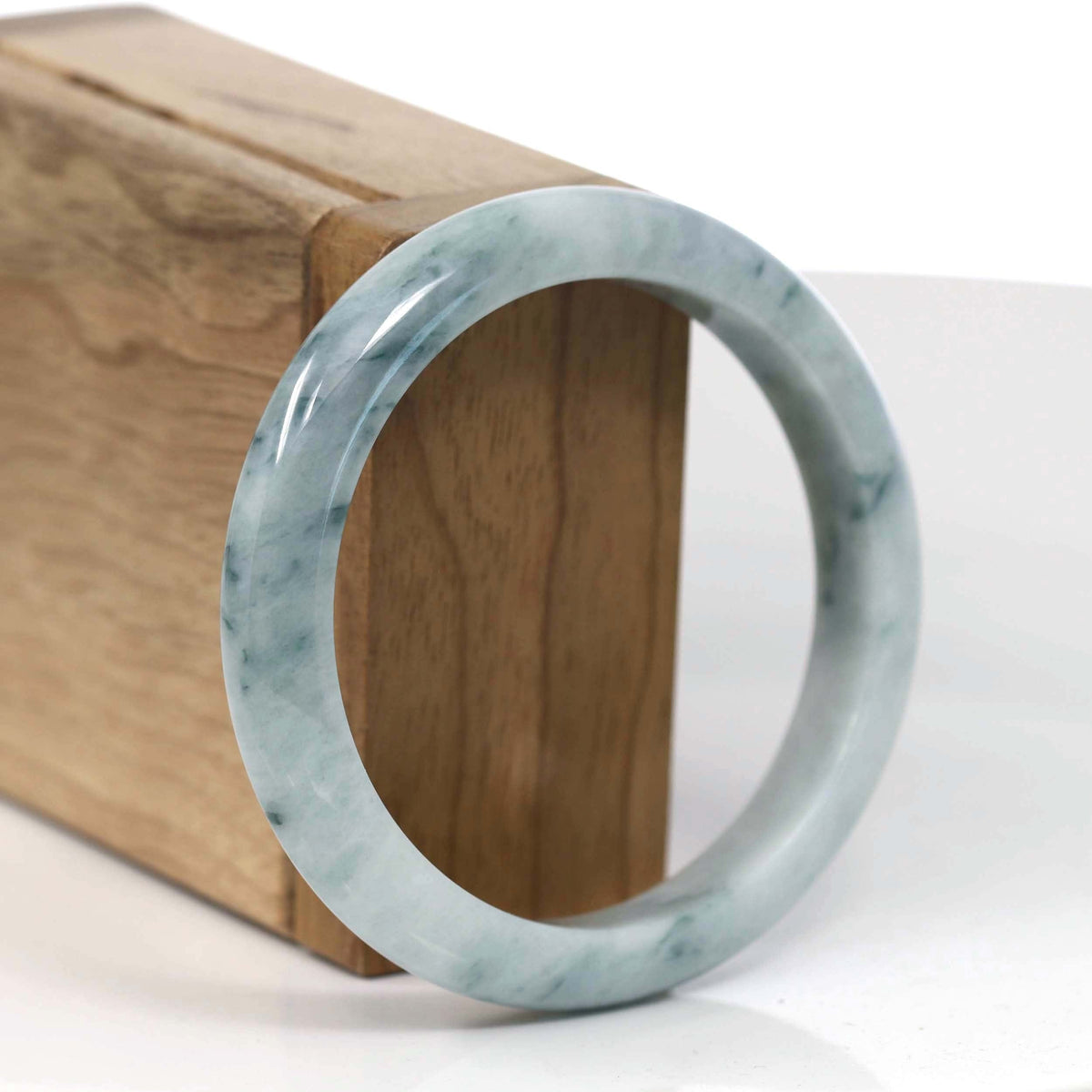 Natural Burmese Blue-green Jadeite Jade Bangle Bracelet (55.77mm) #T142