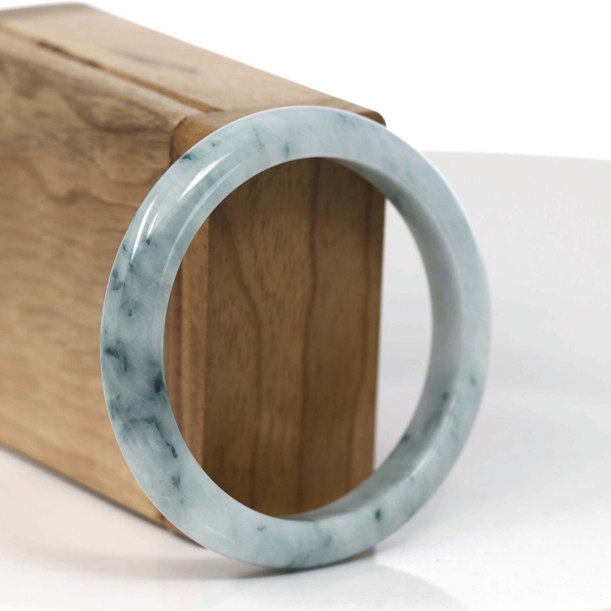Natural Burmese Blue-green Jadeite Jade Bangle Bracelet (55.77mm) #T142