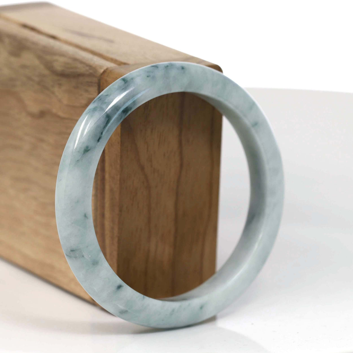 Natural Burmese Blue-green Jadeite Jade Bangle Bracelet (55.77mm) #T142