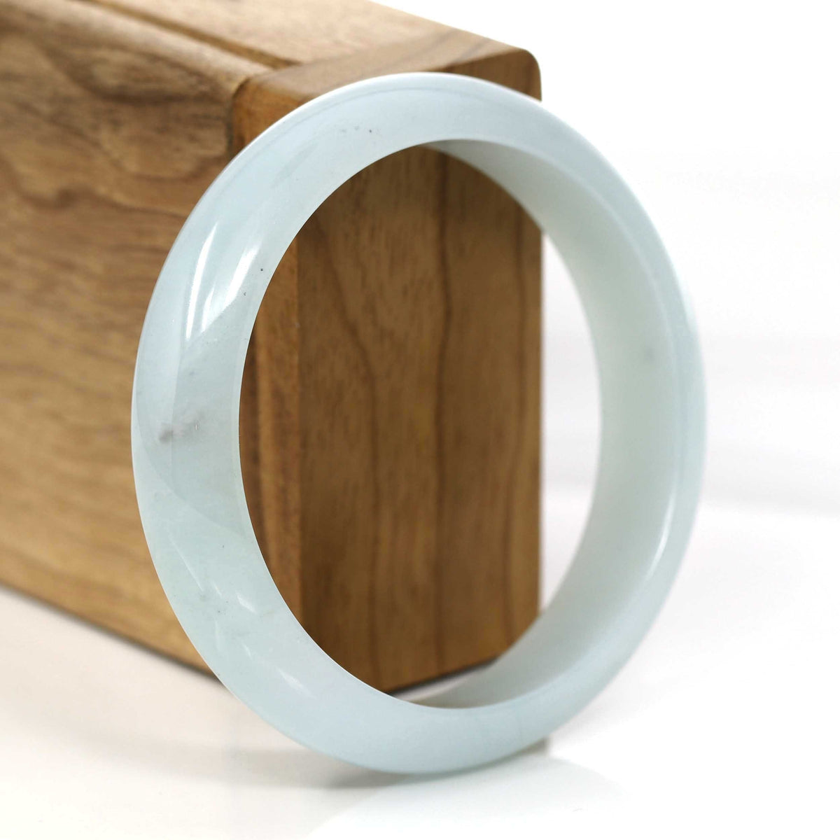 Natural Light Blue-Green Genuine Jadeite Jade Bangle (57.28 mm) #353