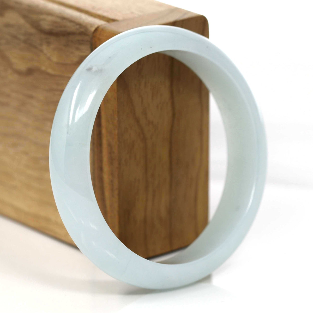 Natural Light Blue-Green Genuine Jadeite Jade Bangle (57.28 mm) #353