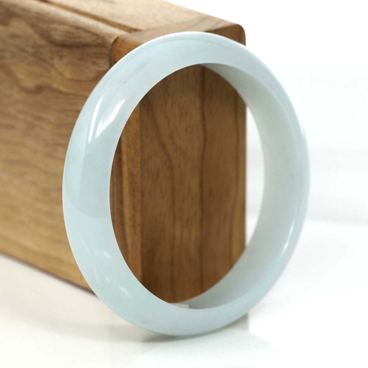 Natural Light Blue-Green Genuine Jadeite Jade Bangle (57.28 mm) #353