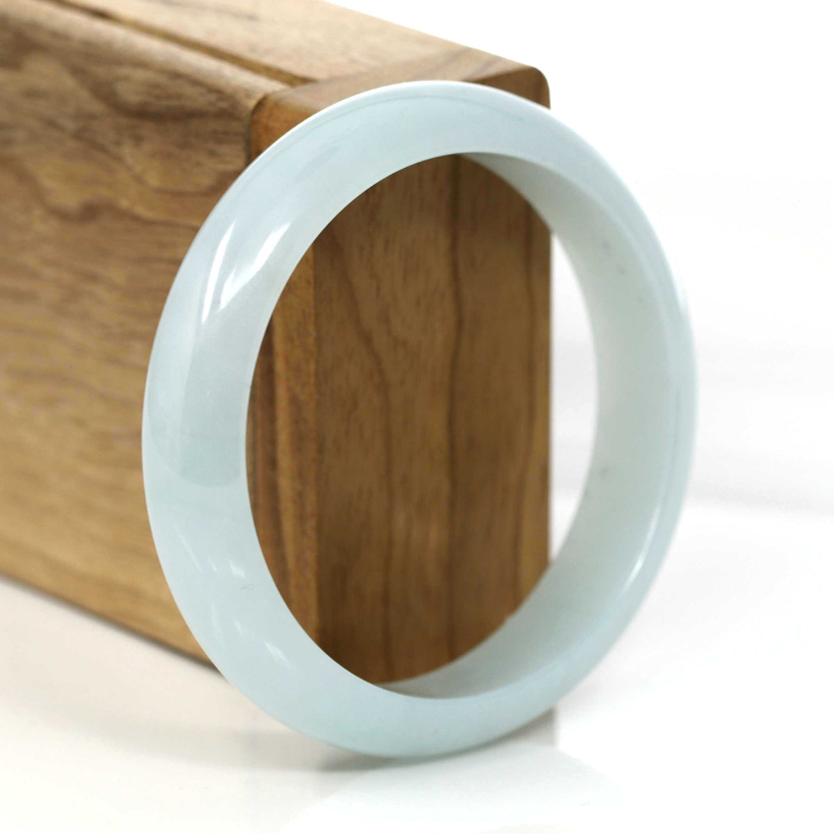 Natural Light Blue-Green Genuine Jadeite Jade Bangle (57.28 mm) #353
