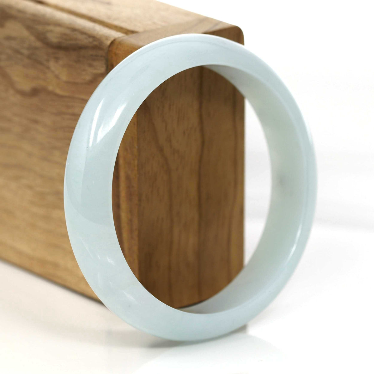 Natural Light Blue-Green Genuine Jadeite Jade Bangle (57.28 mm) #353