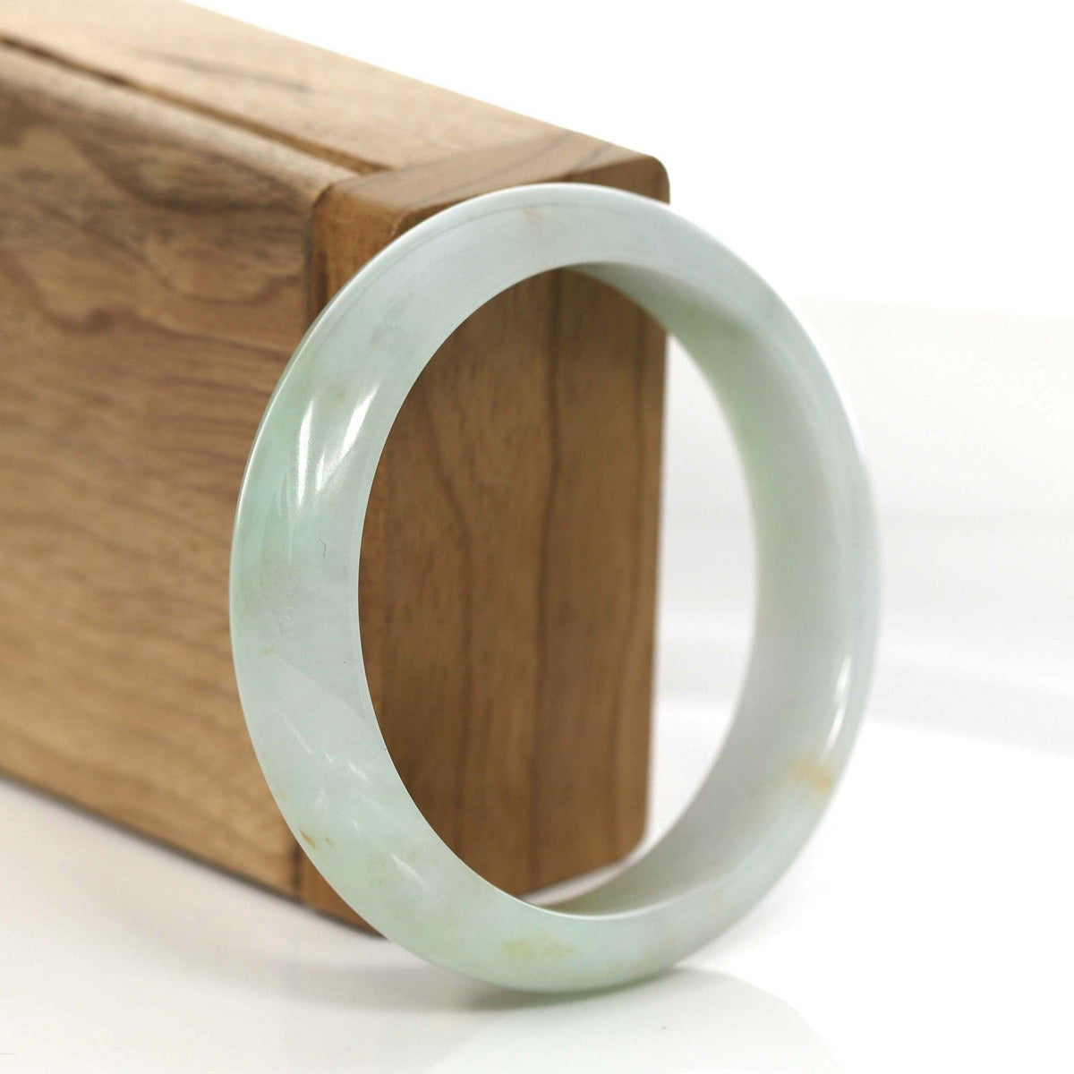 Classic Yellow- Green Natural Burmese Jadeite Jade Bangle (55.62 mm) #725