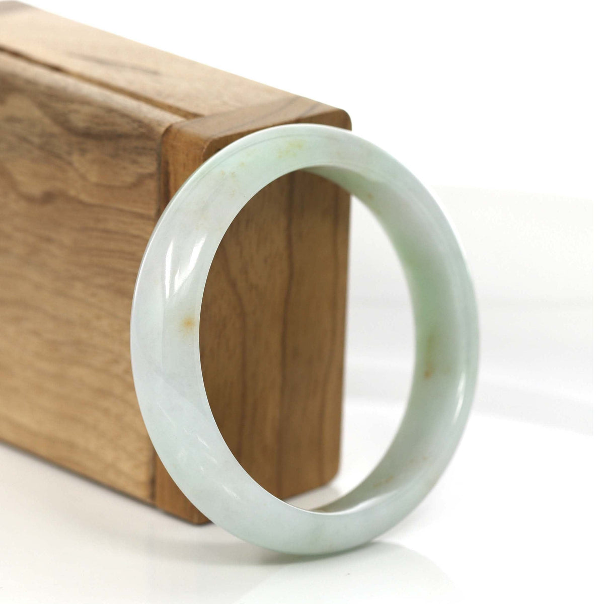 Classic Yellow- Green Natural Burmese Jadeite Jade Bangle (55.62 mm) #725