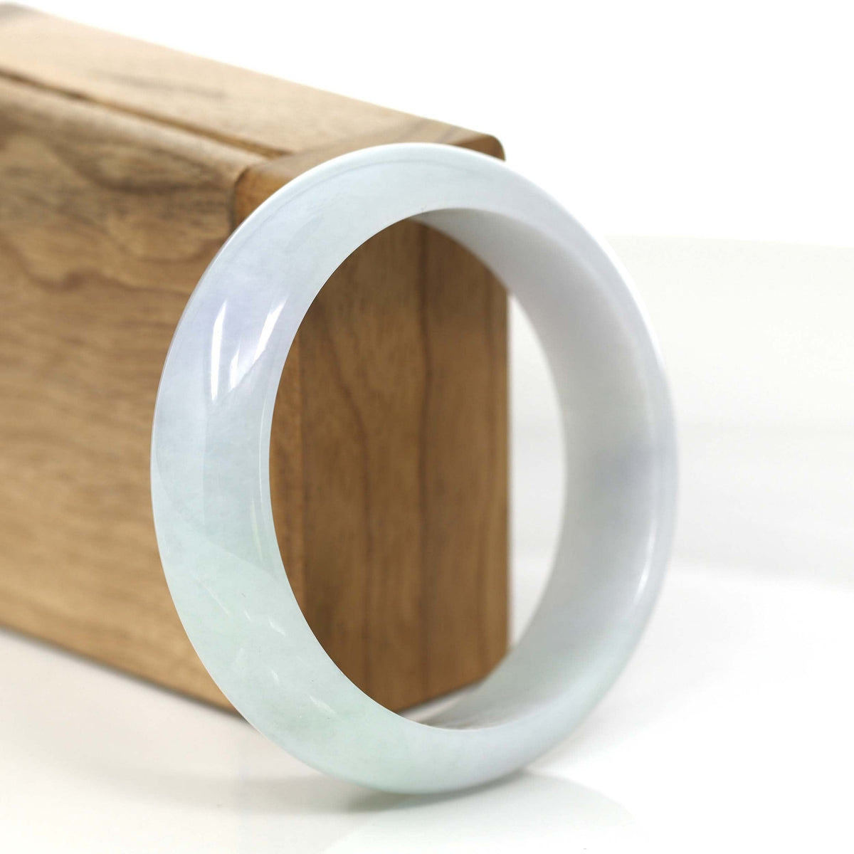 Classic Lavender Jadeite Jade Wider Bangle Bracelet (57.82 mm) #549