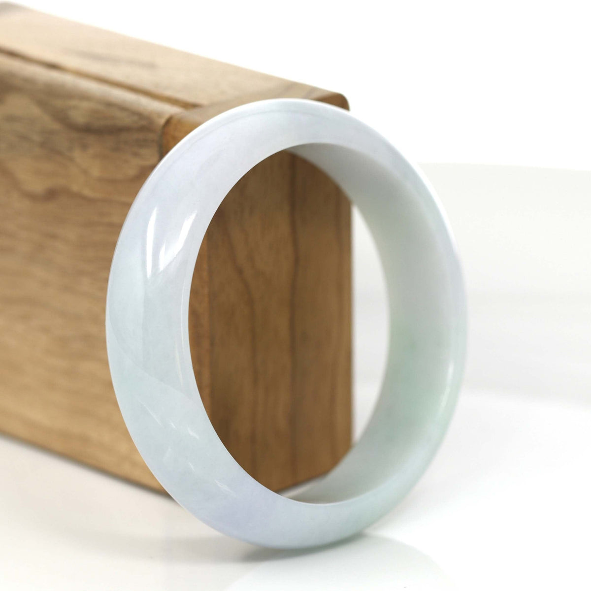 Classic Lavender Jadeite Jade Wider Bangle Bracelet (57.82 mm) #549