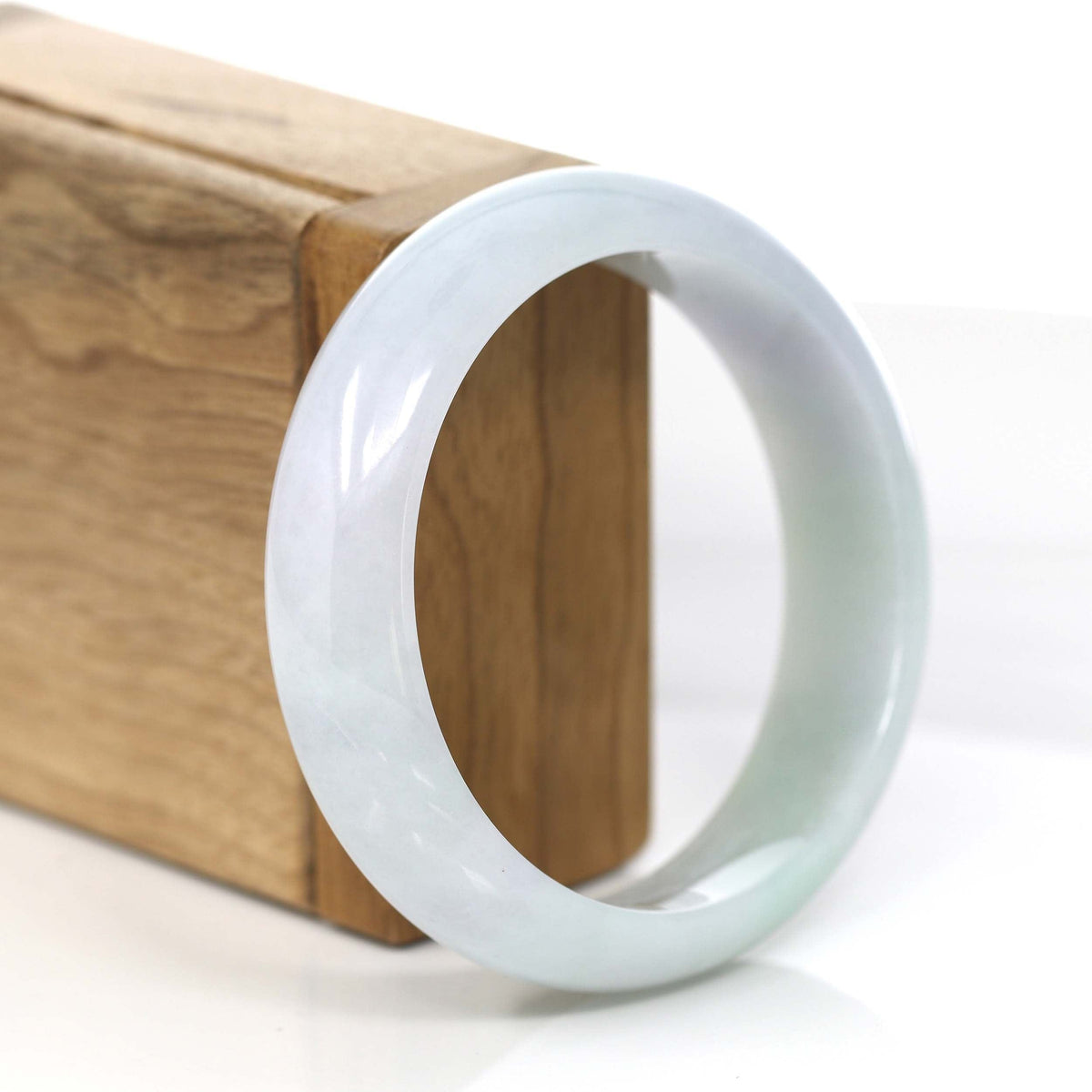 Classic Lavender Jadeite Jade Wider Bangle Bracelet (57.82 mm) #549