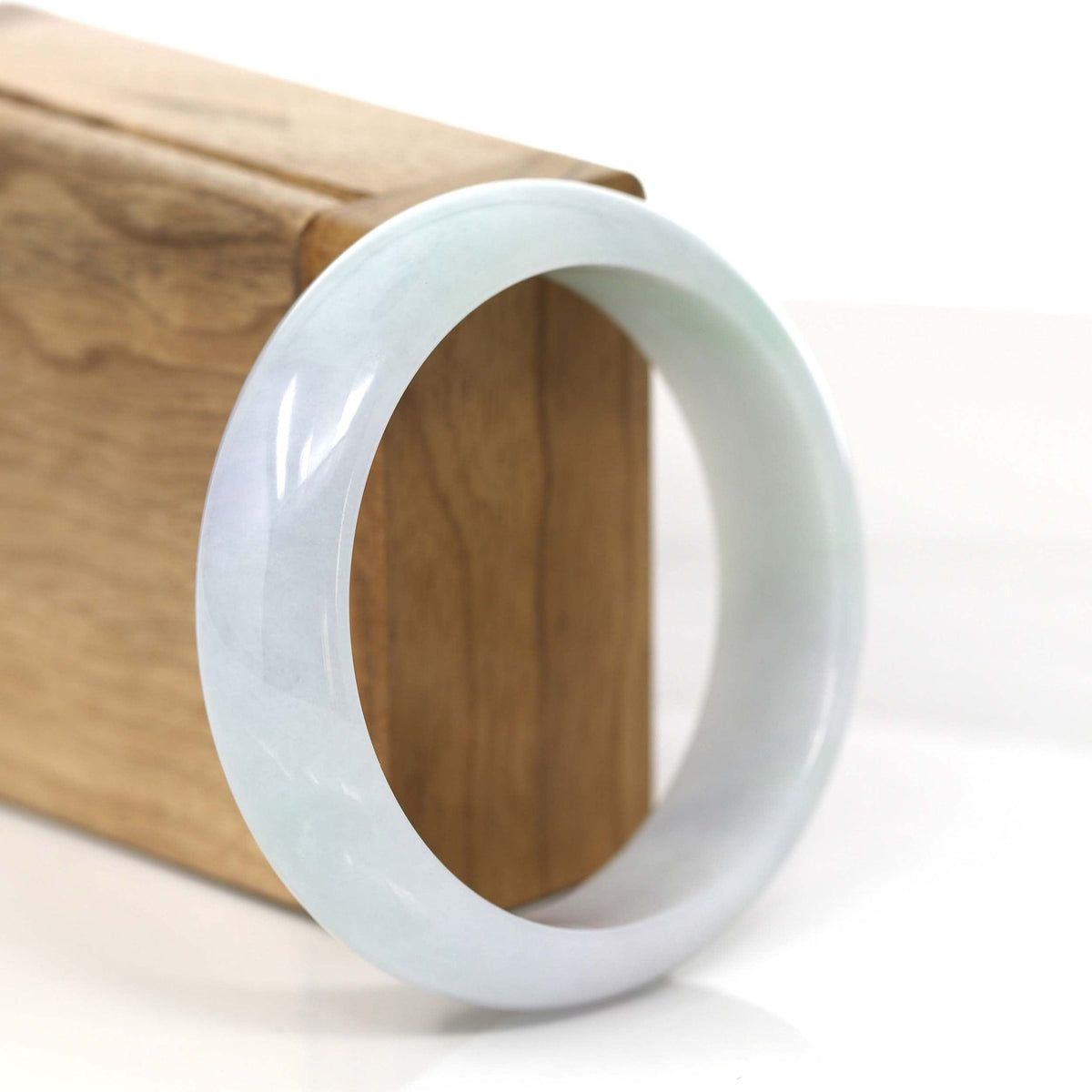 Classic Lavender Jadeite Jade Wider Bangle Bracelet (57.82 mm) #549