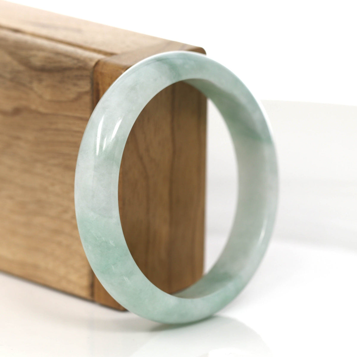Genuine Burmese Green Jadeite Jade Bangle Bracelet (56.82 mm) #860