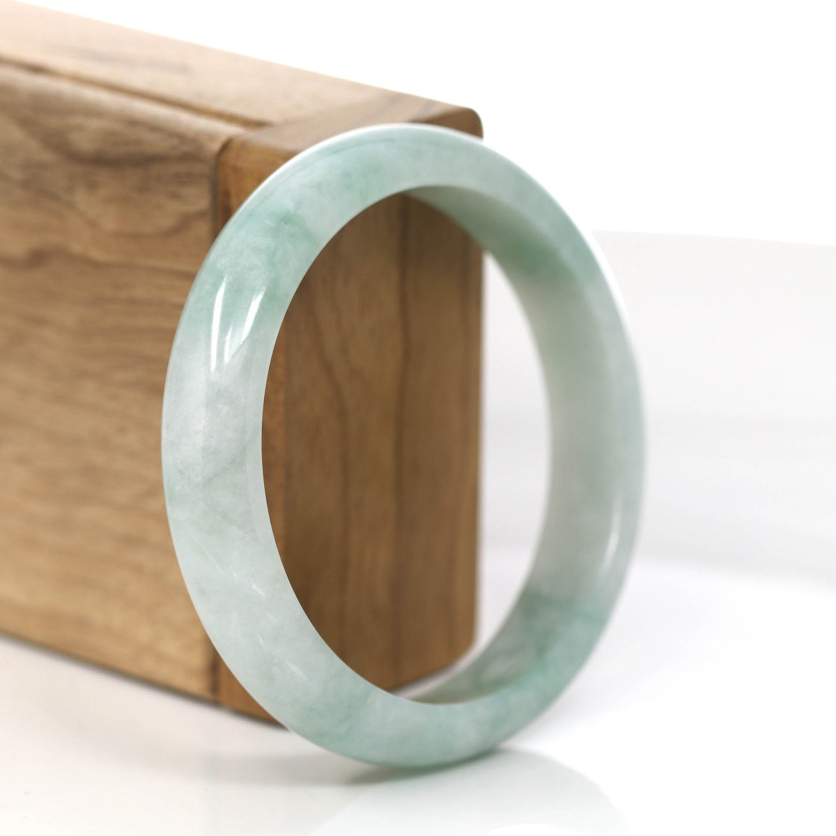 Genuine Burmese Green Jadeite Jade Bangle Bracelet (56.82 mm) #860