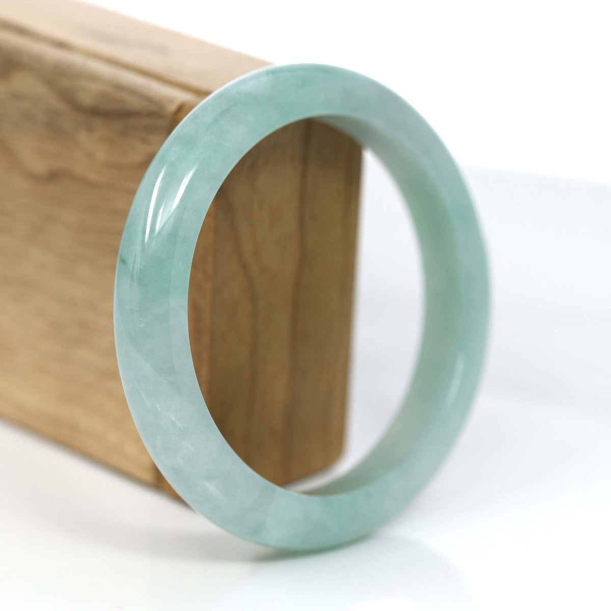 Natural Green Jadeite Jade Bangle Bracelet (59.63mm) #369