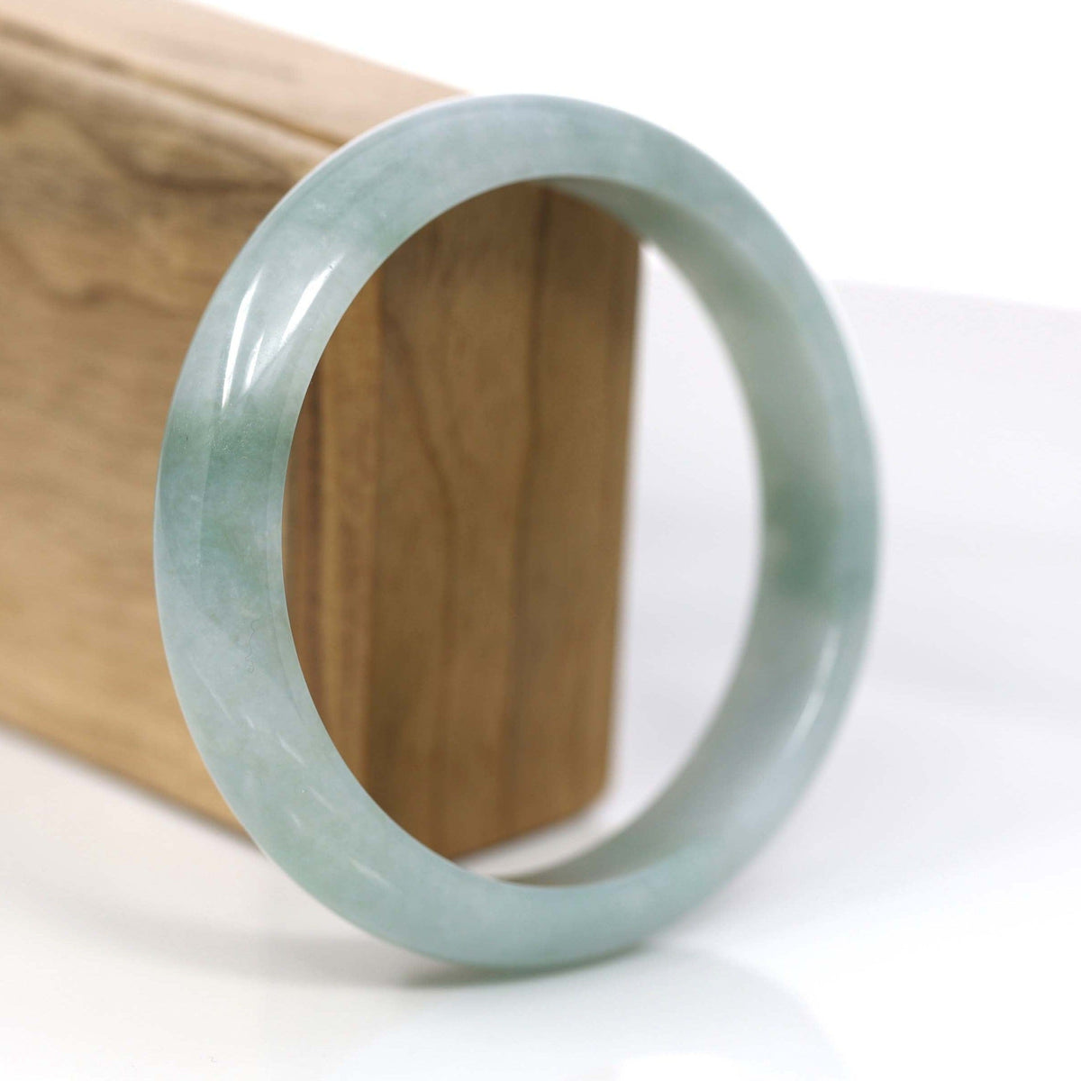 Natural Oil-Green Jade Jadeite Bangle Bracelet (62.75mm) #367