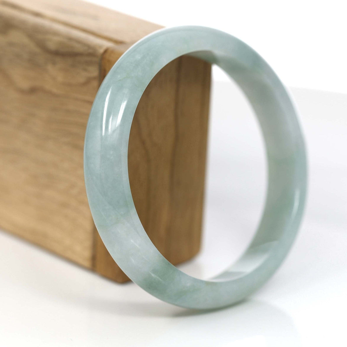 Natural Oil-Green Jade Jadeite Bangle Bracelet (62.75mm) #367