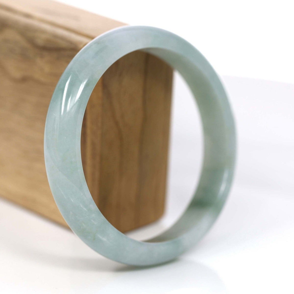Natural Oil-Green Jade Jadeite Bangle Bracelet (62.75mm) #367