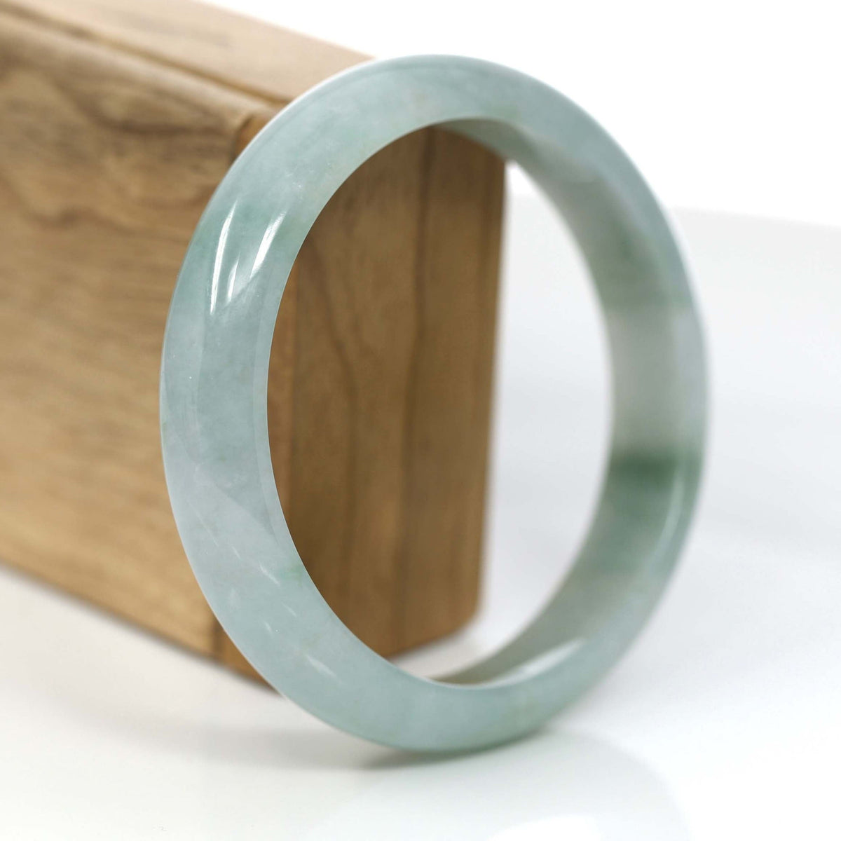 Natural Oil-Green Jade Jadeite Bangle Bracelet (62.75mm) #367