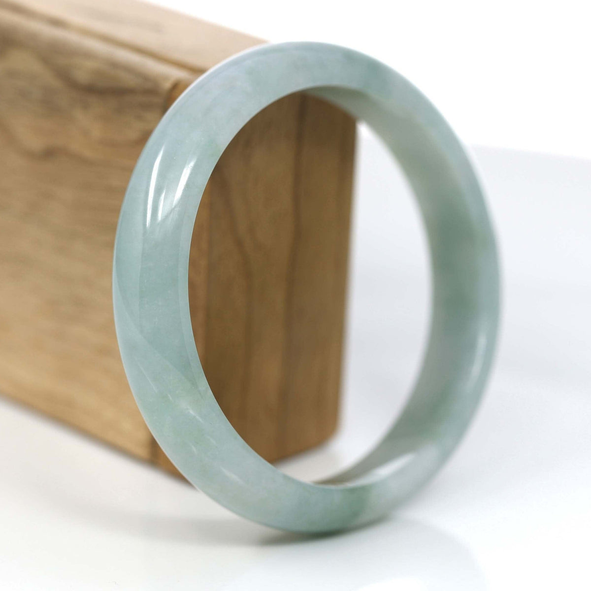 Natural Oil-Green Jade Jadeite Bangle Bracelet (62.75mm) #367