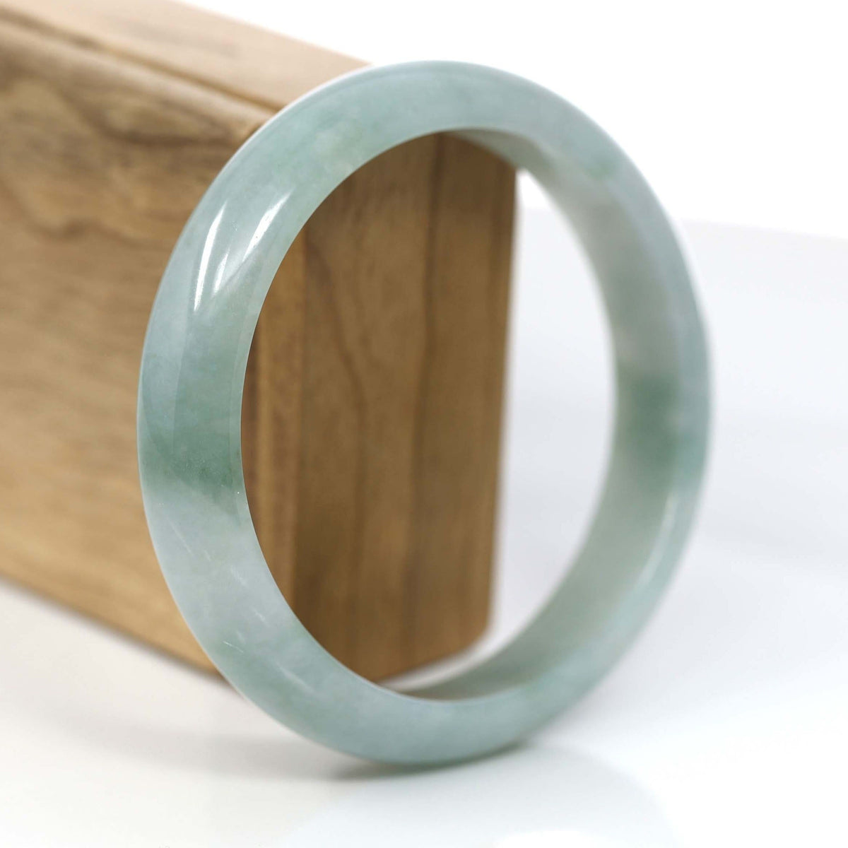 Natural Oil-Green Jade Jadeite Bangle Bracelet (62.75mm) #367