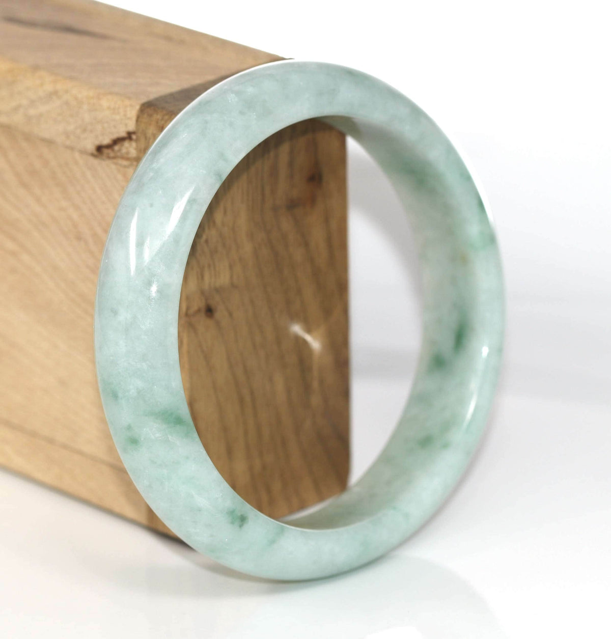Genuine Burmese Green Jadeite Jade Bangle Bracelet ( 58.0 mm) #399