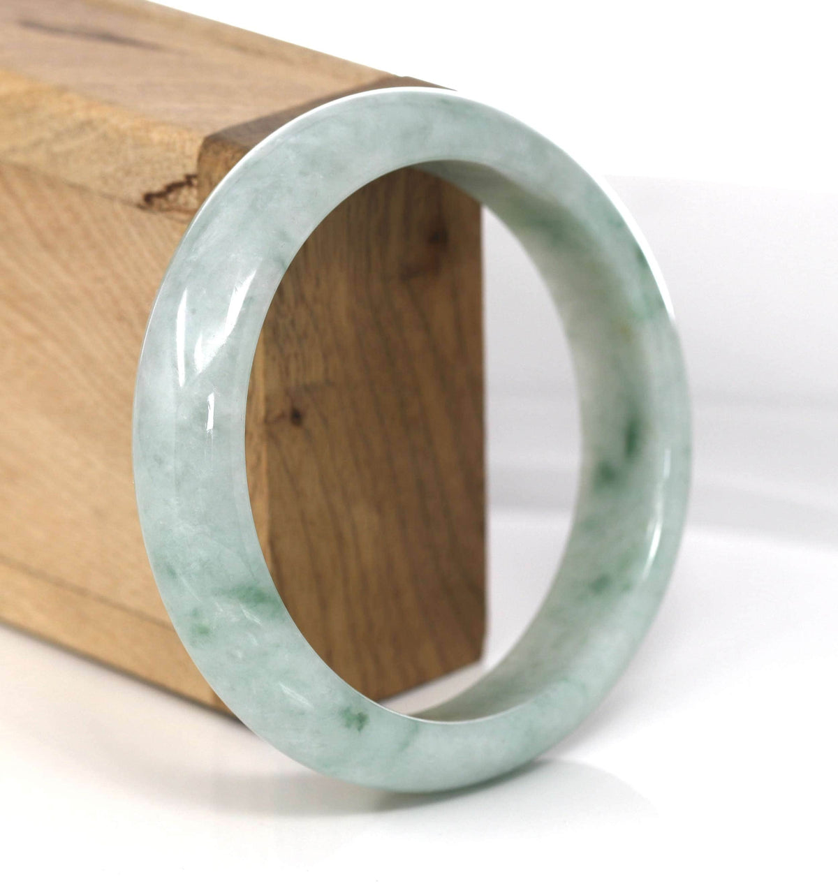 Genuine Burmese Green Jadeite Jade Bangle Bracelet ( 58.0 mm) #399