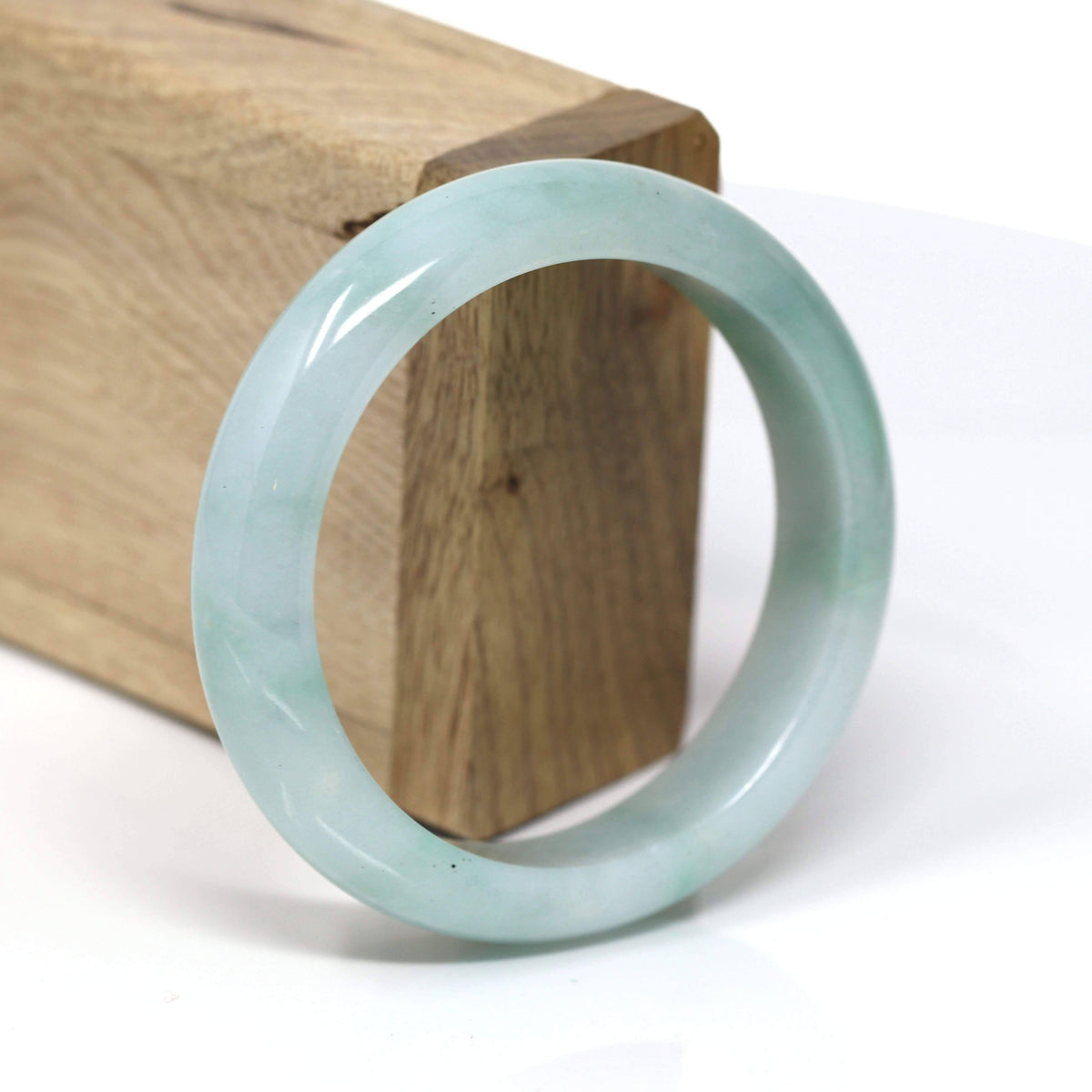 Natural Jadeite Jade Bangle Bracelet ( 56.7 mm ) #480