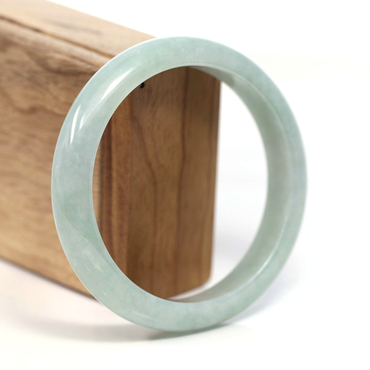 ™ "Classic Bangle" Genuine Burmese Green Jadeite Jade Bangle Bracelet (62.55mm) #T224