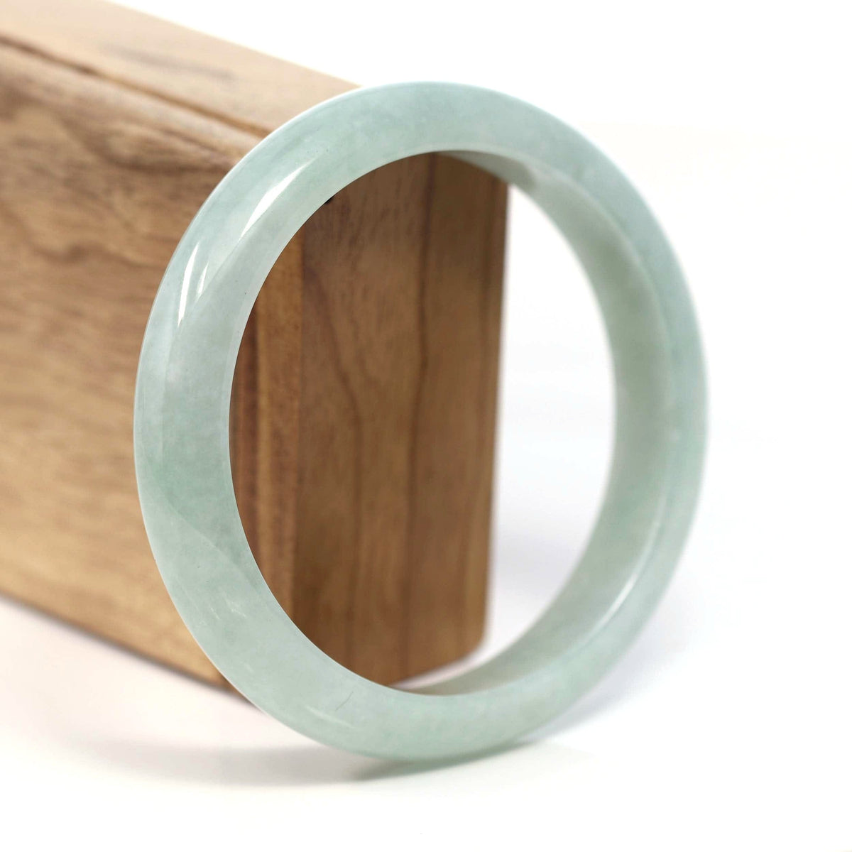 ™ "Classic Bangle" Genuine Burmese Green Jadeite Jade Bangle Bracelet (62.55mm) #T224
