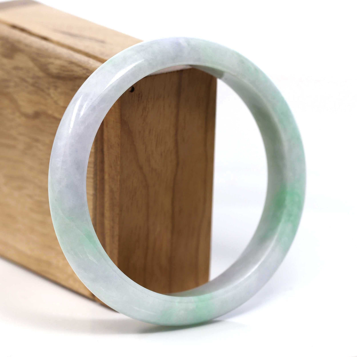 ™ "Classic Bangle" Genuine Burmese Green Jadeite Jade Bangle Bracelet (62.71mm) #T228