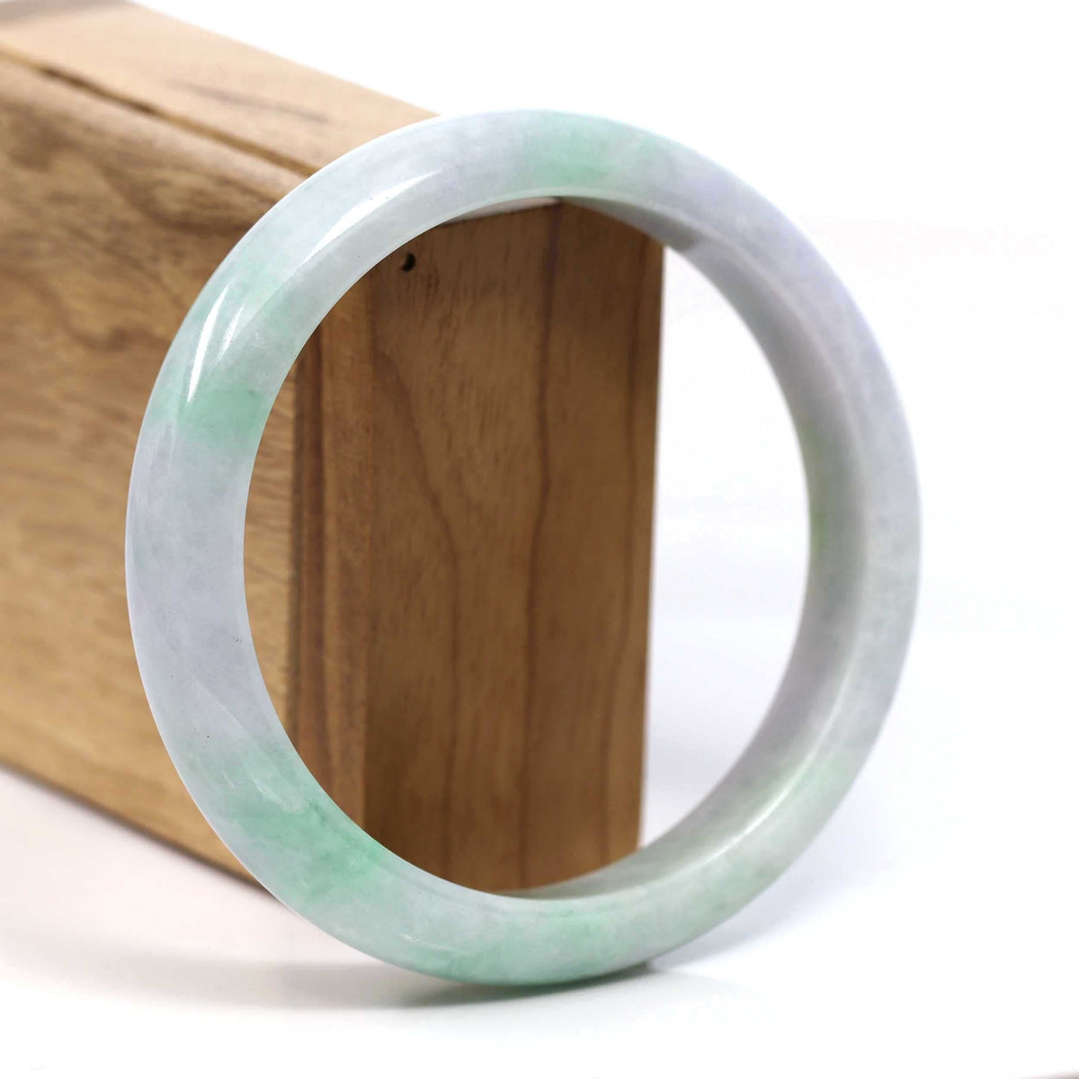 ™ "Classic Bangle" Genuine Burmese Green Jadeite Jade Bangle Bracelet (62.71mm) #T228