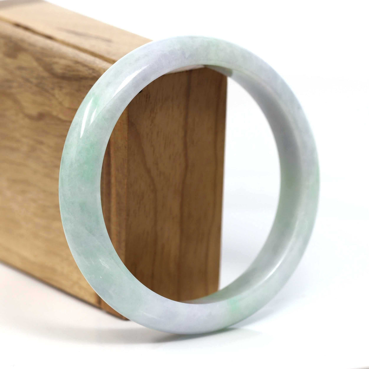 ™ "Classic Bangle" Genuine Burmese Green Jadeite Jade Bangle Bracelet (62.71mm) #T228