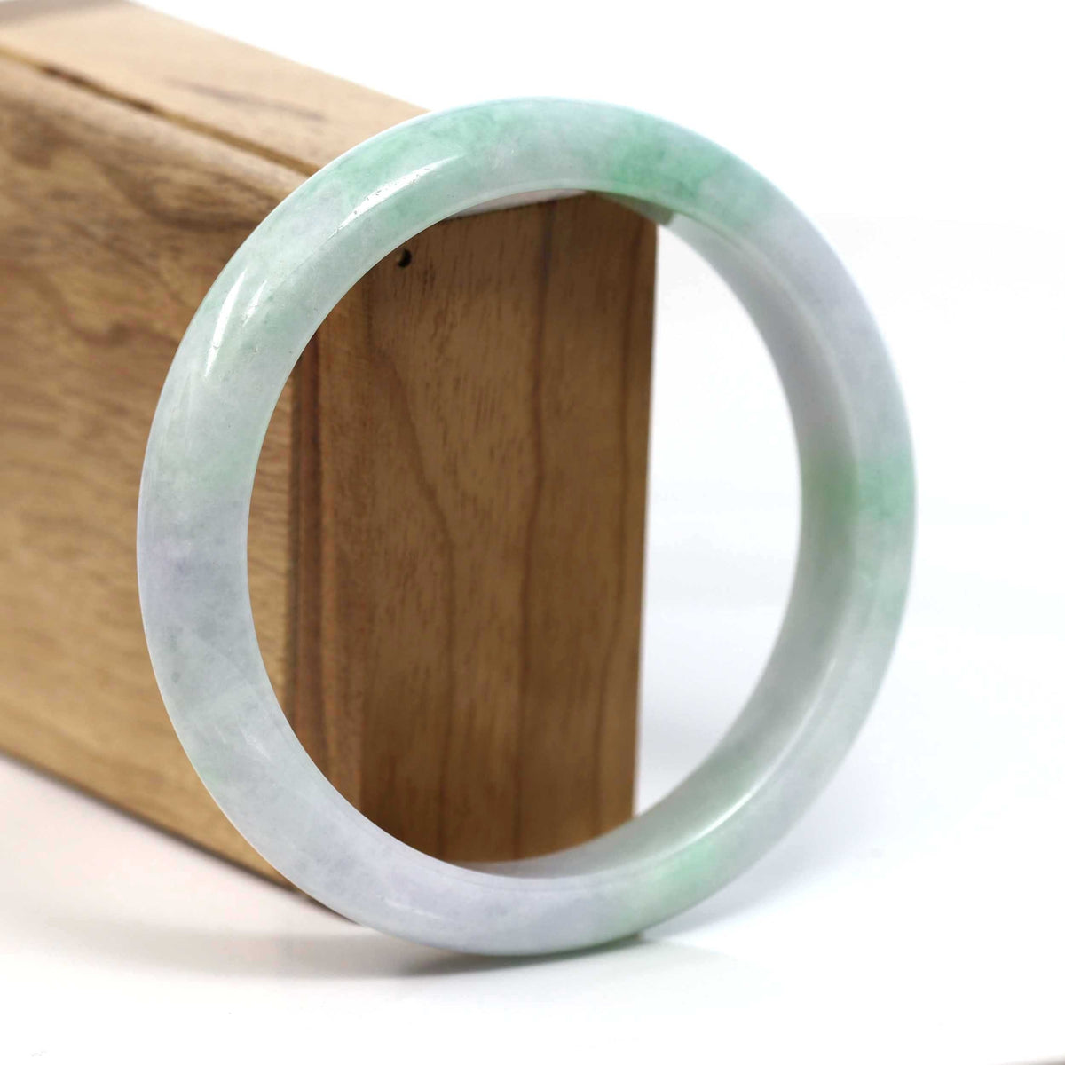 ™ "Classic Bangle" Genuine Burmese Green Jadeite Jade Bangle Bracelet (62.71mm) #T228