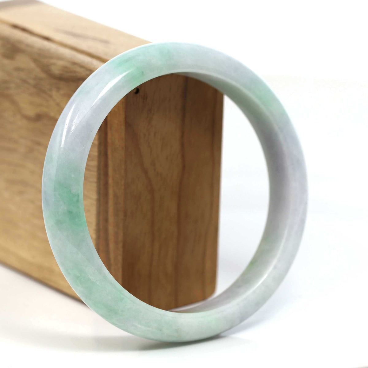 ™ "Classic Bangle" Genuine Burmese Green Jadeite Jade Bangle Bracelet (62.71mm) #T228