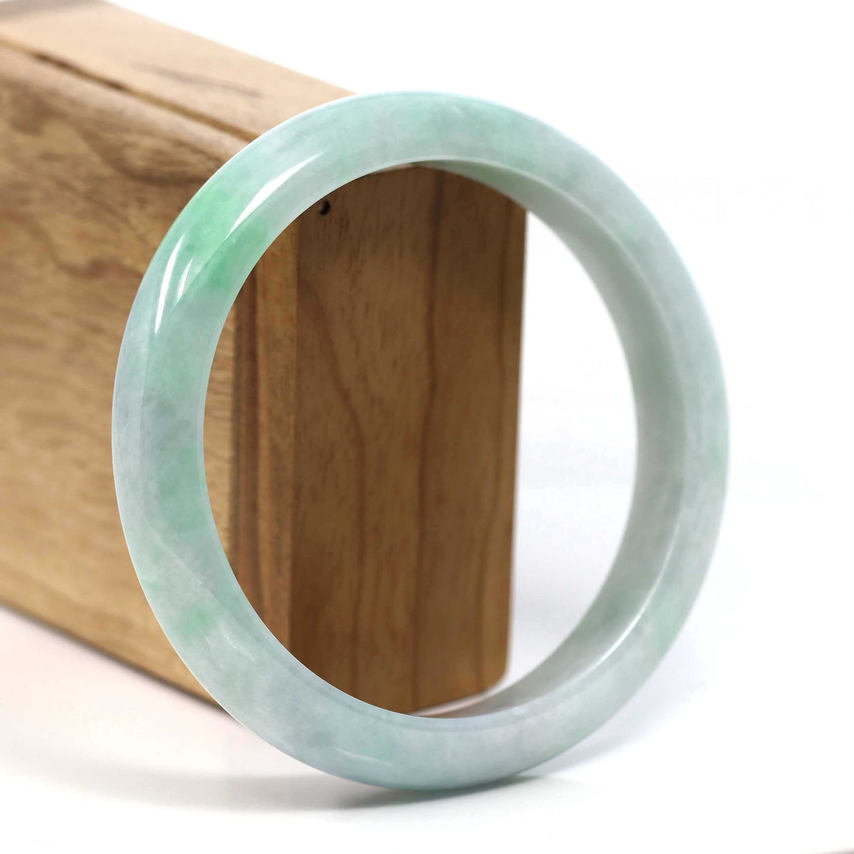 Genuine Lavender & Green Burmese Jadeite Jade Bangle Bracelet (62.62mm) #T197