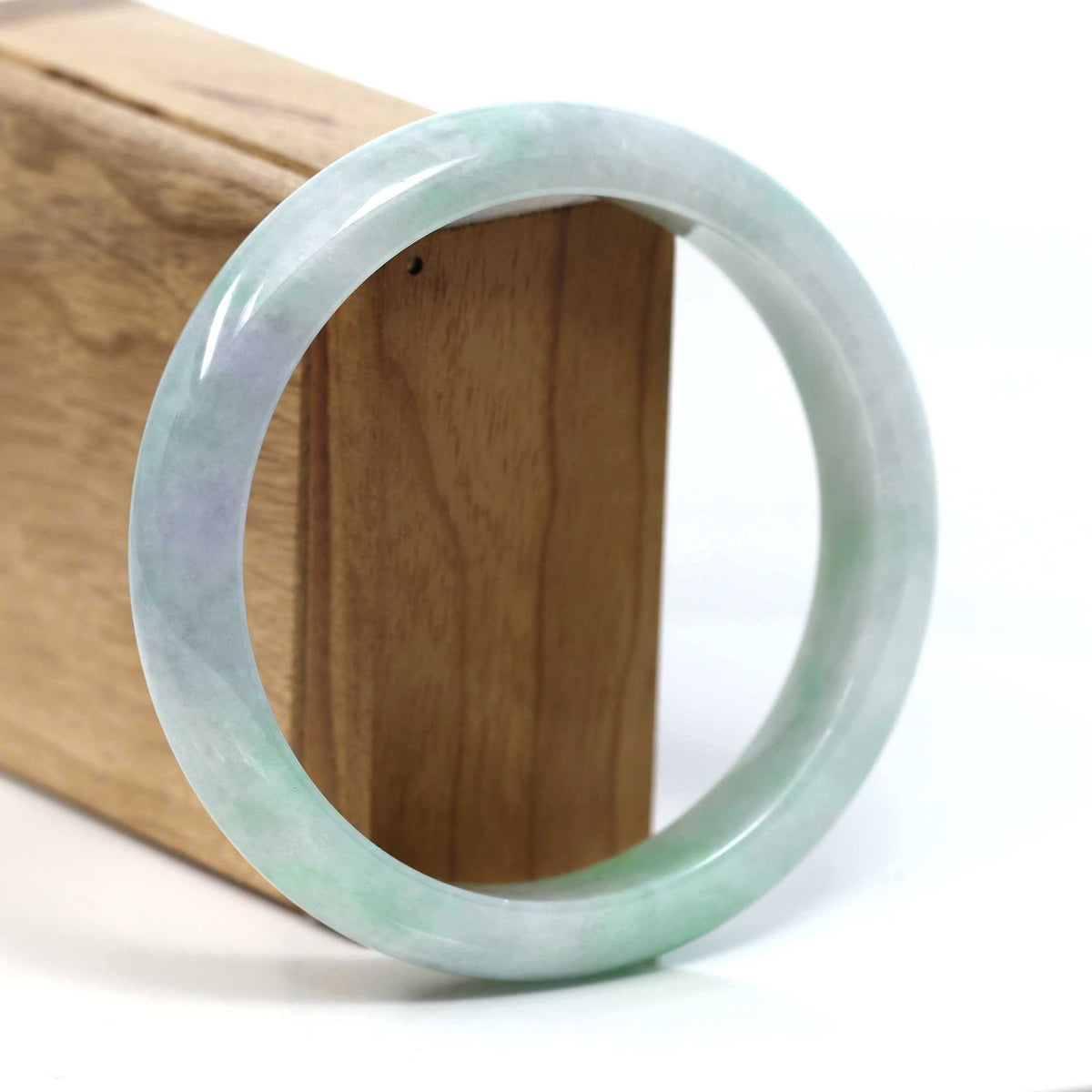 Genuine Lavender & Green Burmese Jadeite Jade Bangle Bracelet (62.62mm) #T197