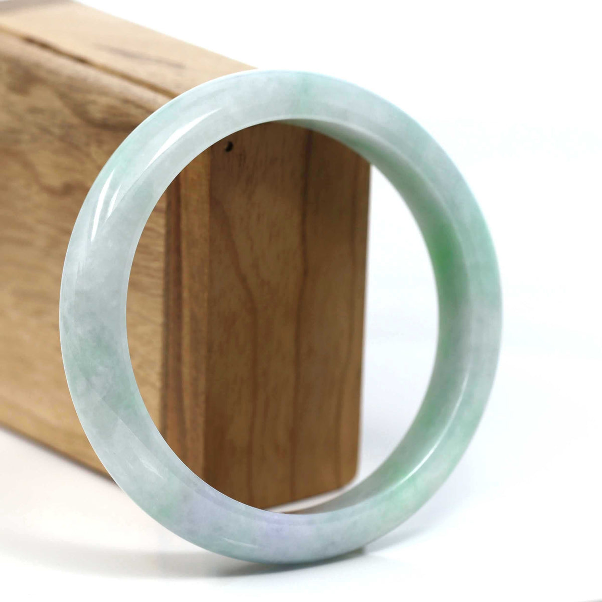 Genuine Lavender & Green Burmese Jadeite Jade Bangle Bracelet (62.62mm) #T197