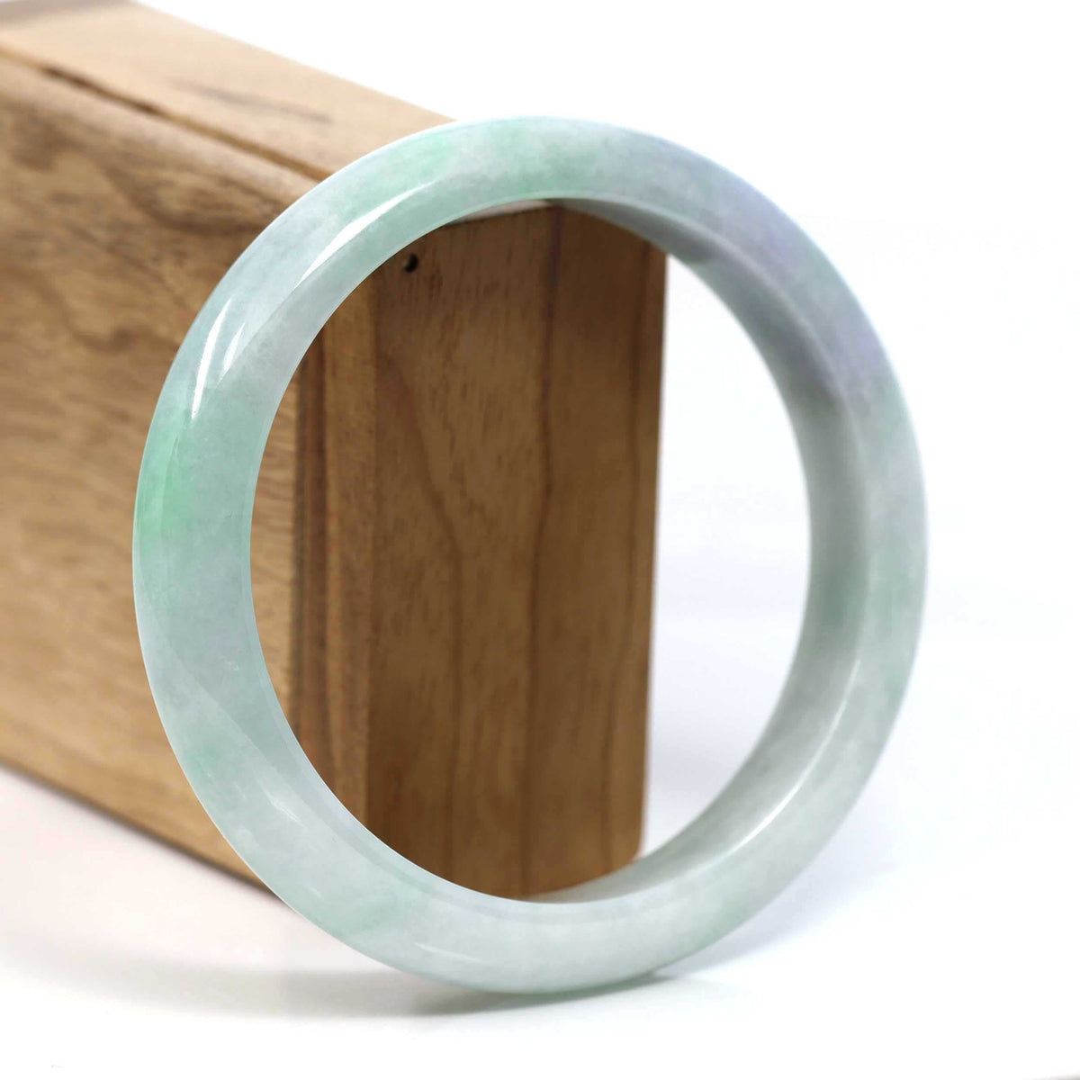 Genuine Lavender & Green Burmese Jadeite Jade Bangle Bracelet (62.62mm) #T197