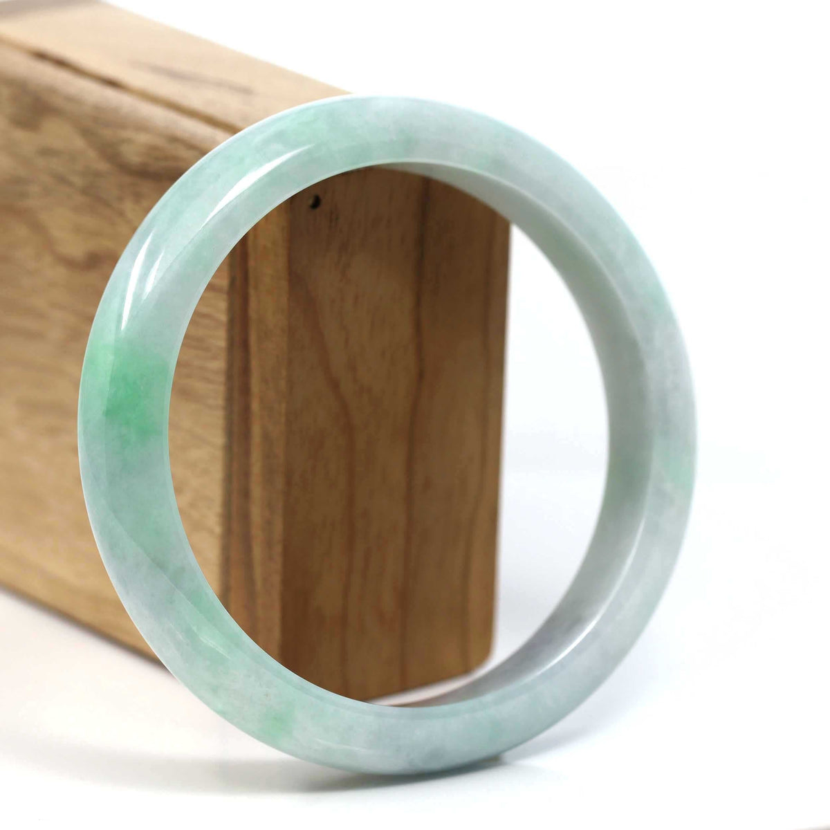 Genuine Lavender & Green Burmese Jadeite Jade Bangle Bracelet (62.62mm) #T197