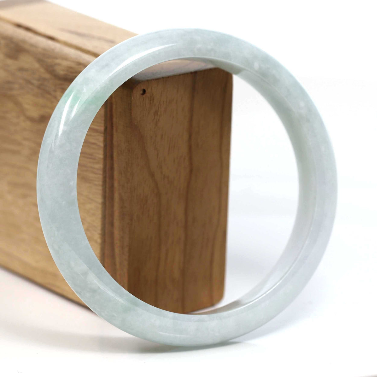 ™ "Classic Bangle" Genuine Burmese Green Jadeite Jade Bangle Bracelet (62.71mm) #T231