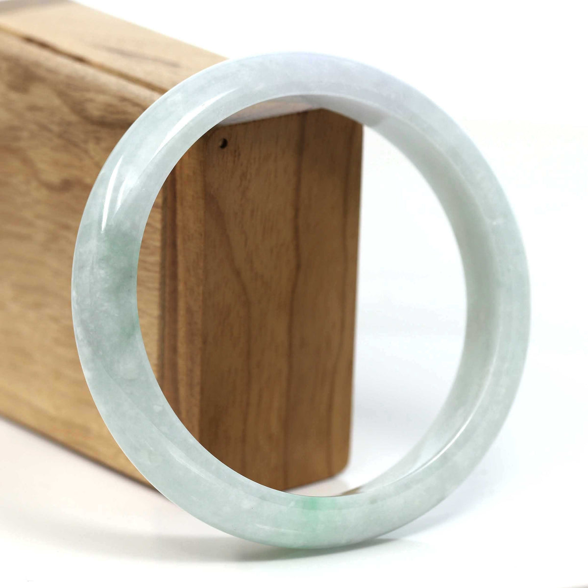 ™ "Classic Bangle" Genuine Burmese Green Jadeite Jade Bangle Bracelet (62.71mm) #T231