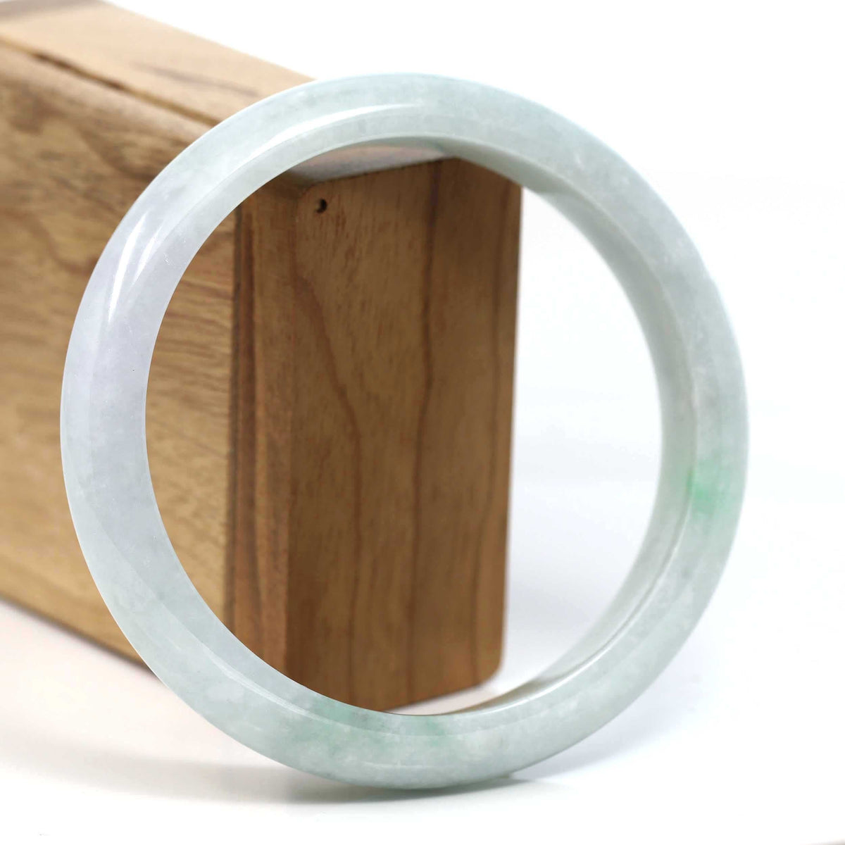 ™ "Classic Bangle" Genuine Burmese Green Jadeite Jade Bangle Bracelet (62.71mm) #T231