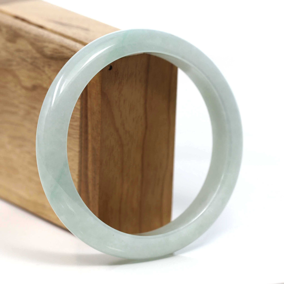 ™ "Classic Bangle" Genuine Burmese Jadeite Jade Bangle Bracelet (62.28mm) #T196