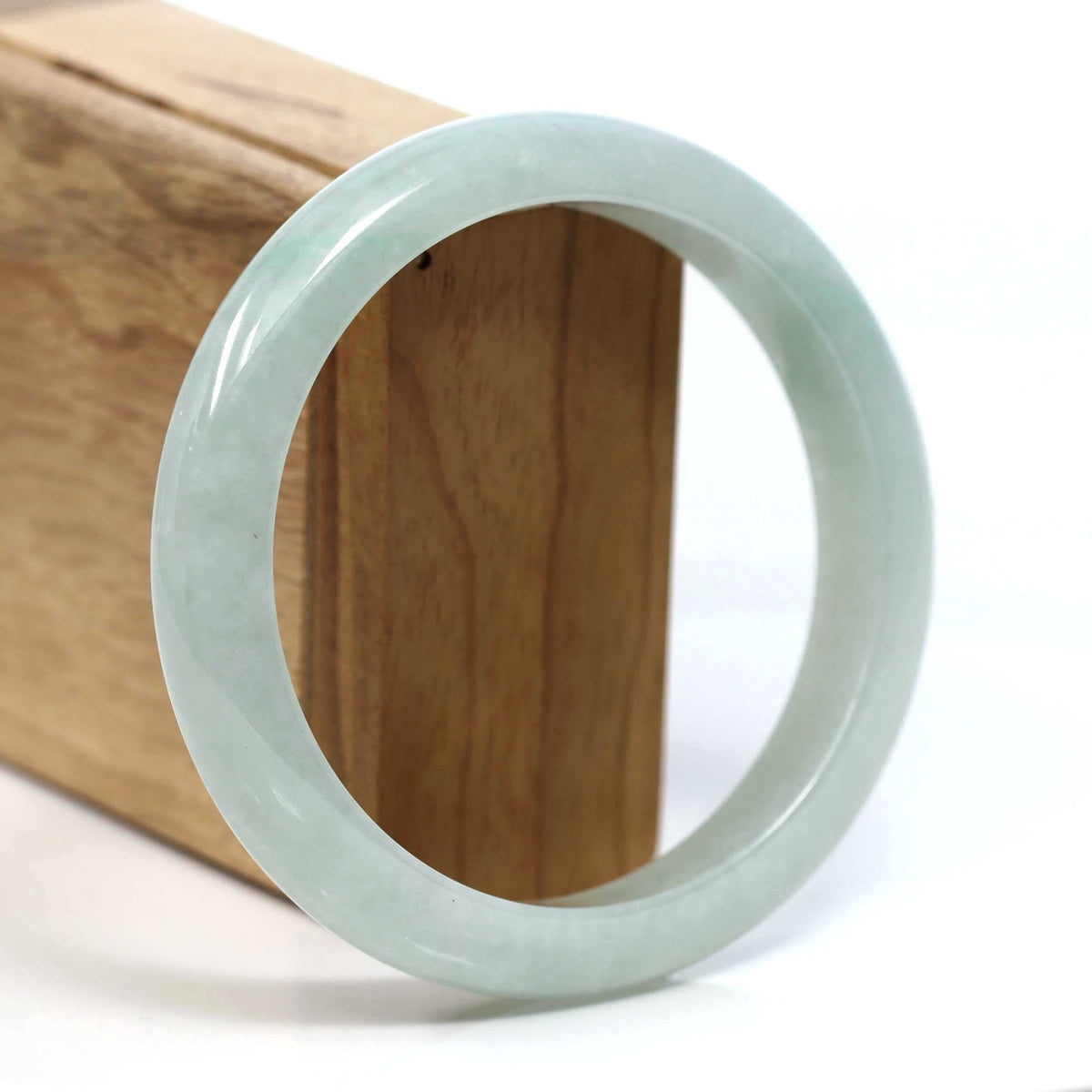 ™ "Classic Bangle" Genuine Burmese Jadeite Jade Bangle Bracelet (62.28mm) #T196
